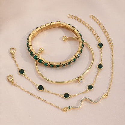 4-Piece Stretch Rhinestone Bracelet Set (photo 4)