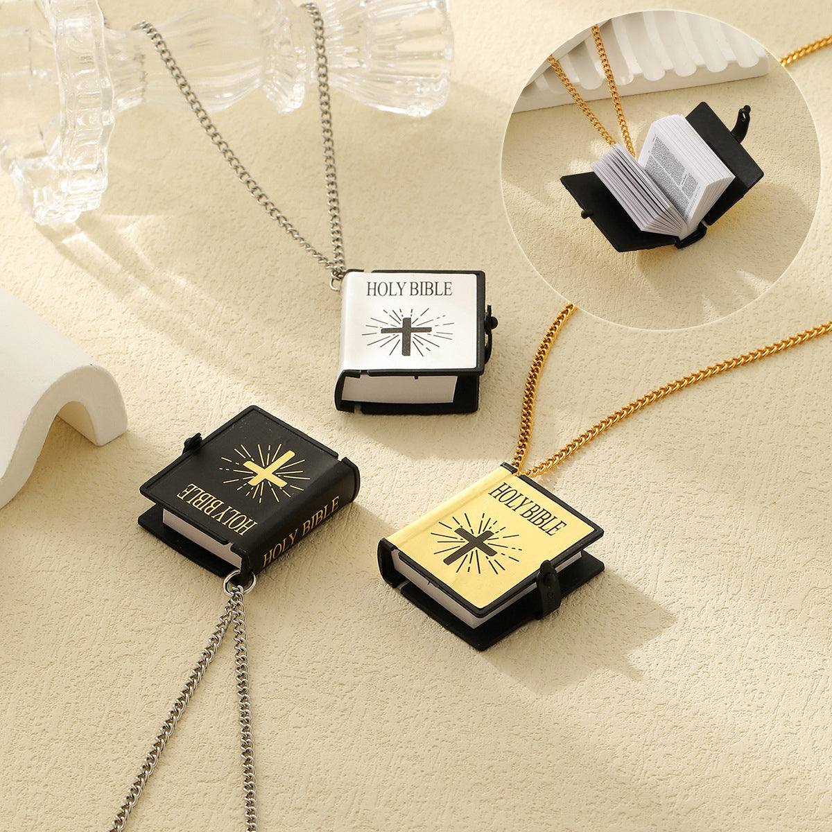 Cross Bible Verse Pendant Necklace (photo 2)