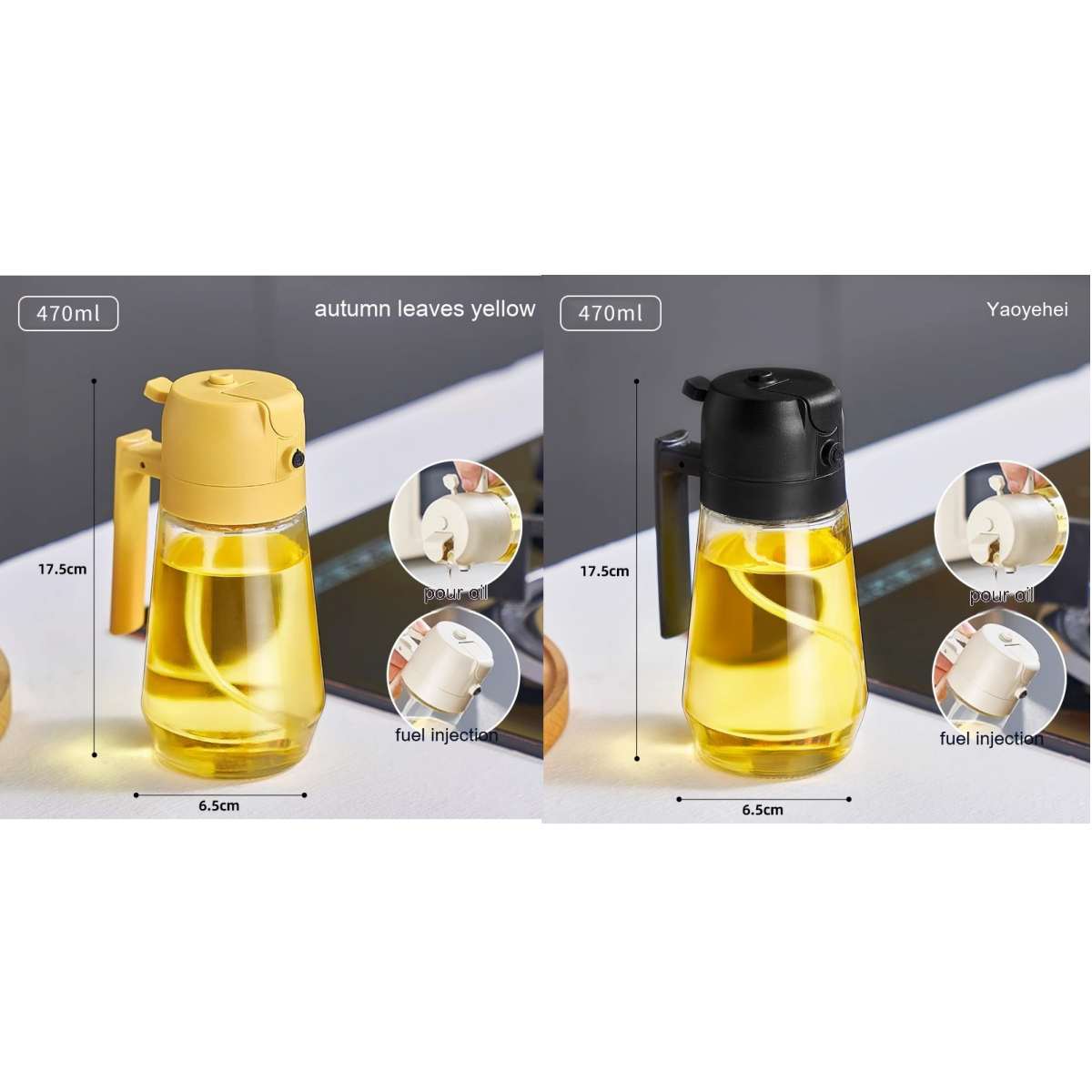 2-in-1 Glass Oil Sprayer and Pourer, 470 ml (photo 32)