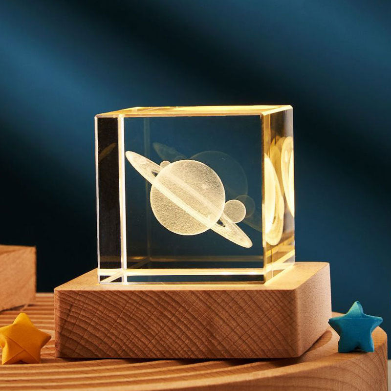 3D Engraved Crystal Cube Night Lamp (photo 2)