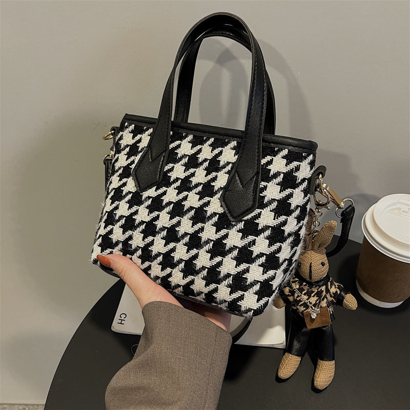 Houndstooth and Plaid Mini Shoulder Bag (photo 9)