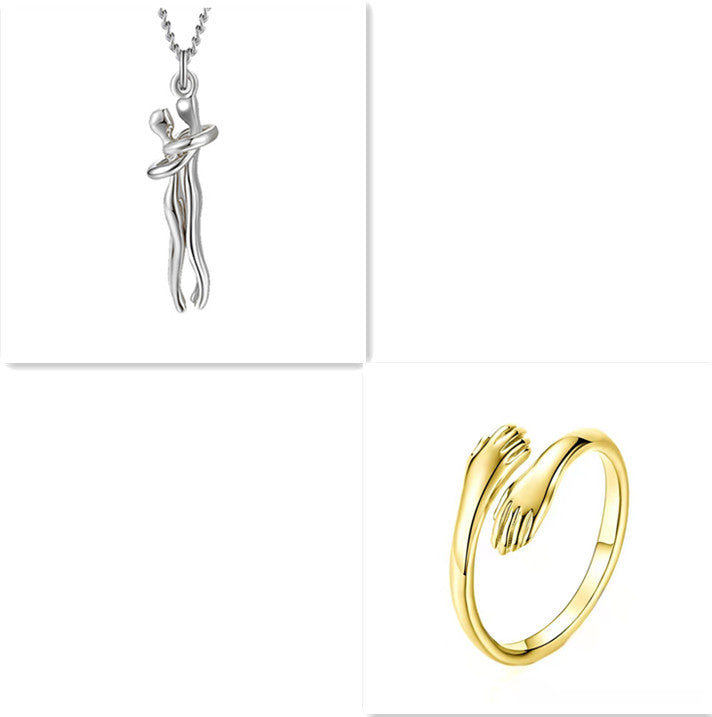 Hugging Figures Pendant Necklace (photo 12)