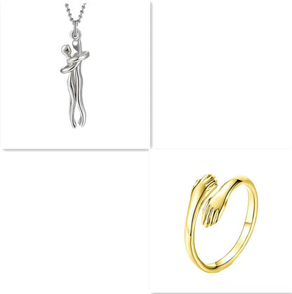Hugging Figures Pendant Necklace (photo 12)