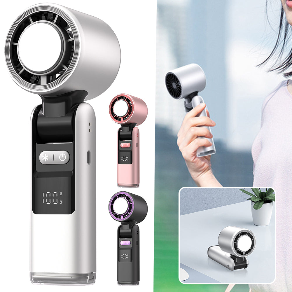 Mini Turbo Handheld Fan with Digital Display, 4000 mAh