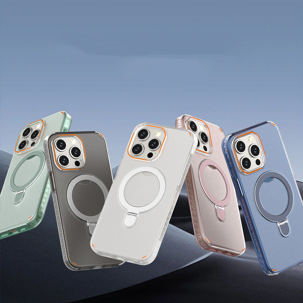 Magnetic Clear Phone Case with Hidden Stand for iPhone (photo 6)