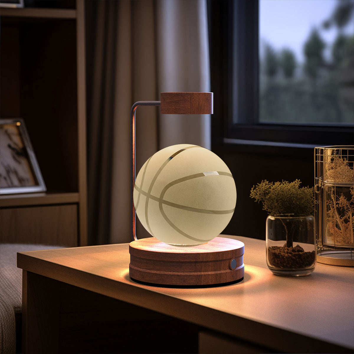 3D Engraved Crystal Ball Night Light with Wooden Base, USB (photo 66)