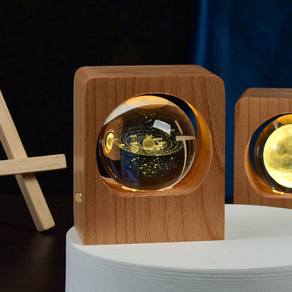 Beech Base 3D Engraved Crystal Ball Night Light, 6 cm (photo 2)