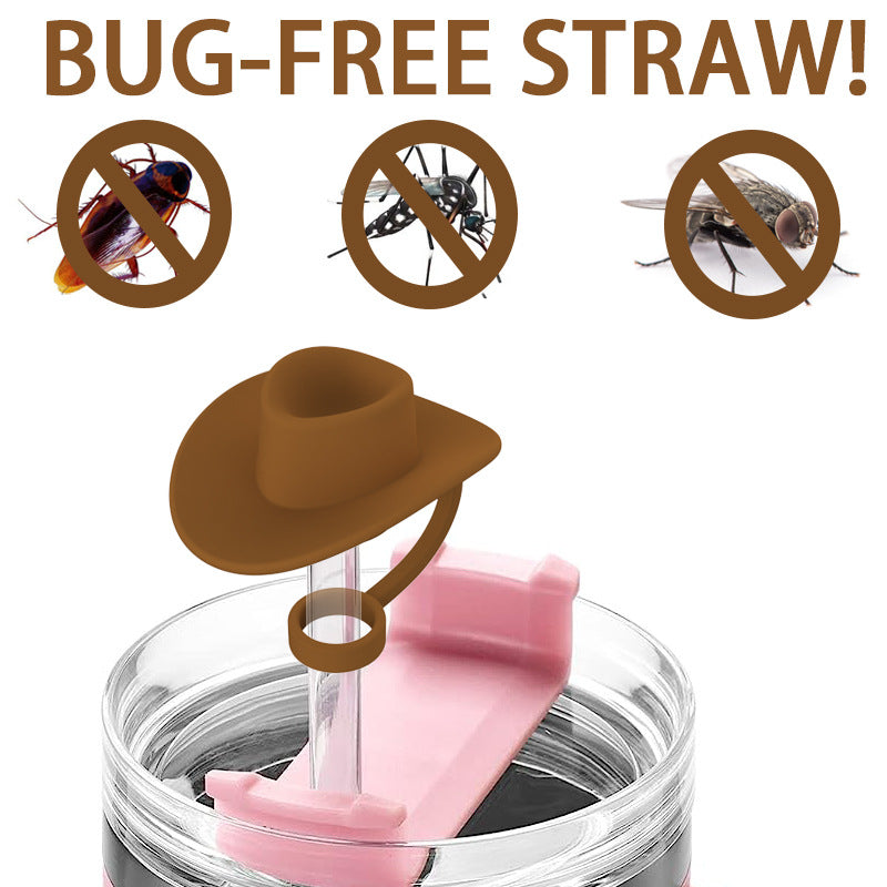 Silicone Hat-Shaped Straw Toppers (photo 9)