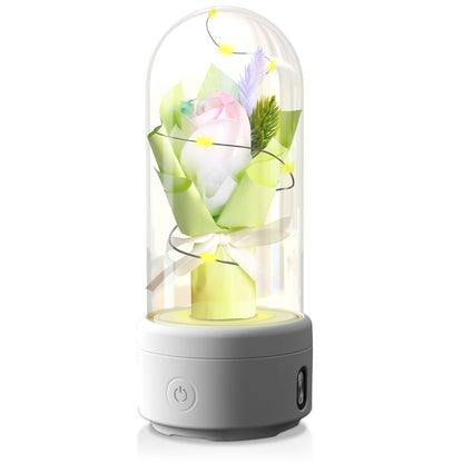 Rose Bouquet LED Light and Bluetooth Speaker in Glass Dome (photo 13)