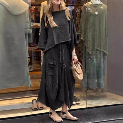 Women's Long-Sleeve Pullover Top and Long Skirt Set (photo 2)