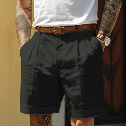 Men's Linen-Blend Straight-Leg Shorts with Pockets (photo 5)