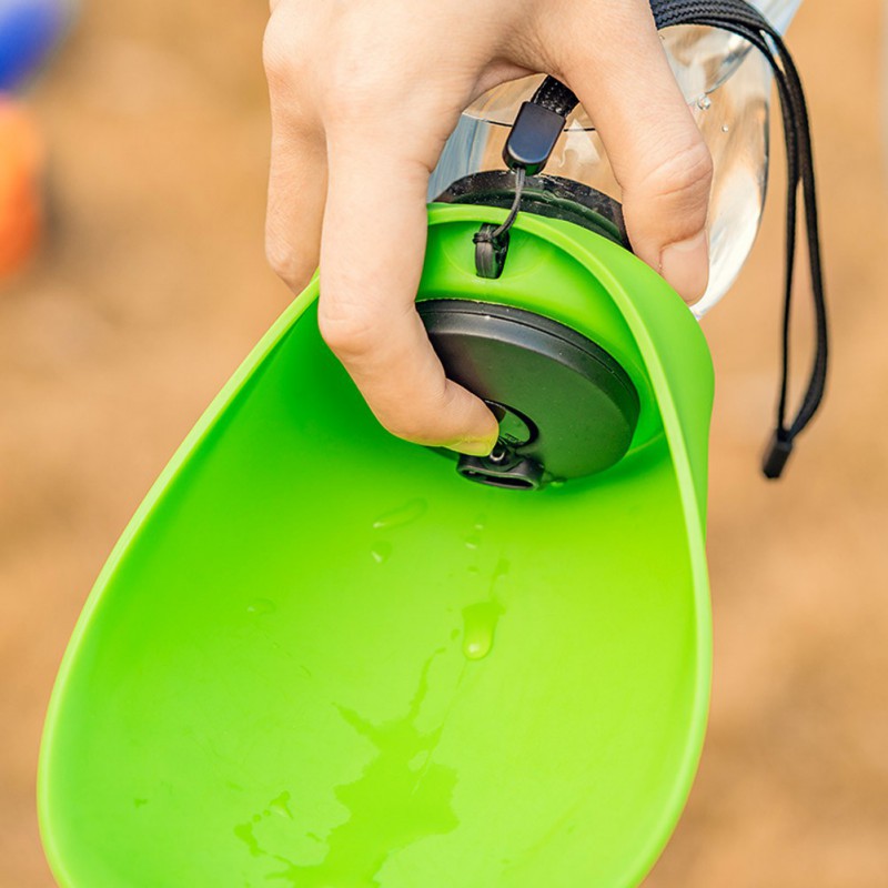 Portable Dog Water Bottle with Leaf-Shaped Bowl, 680 ml (photo 3)