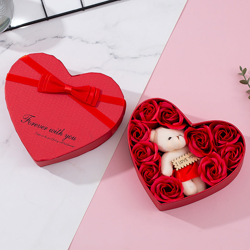 Heart-Shaped Soap Rose Gift Box (photo 3)