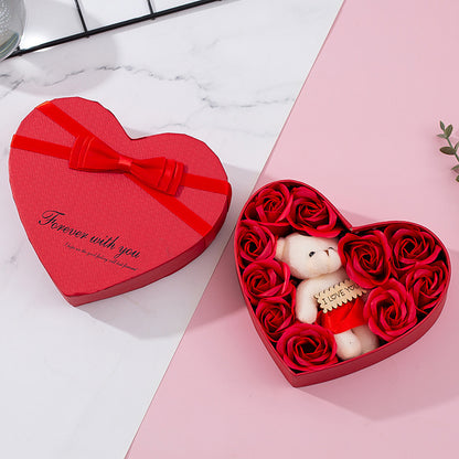 Heart-Shaped Soap Rose Gift Box (photo 8)