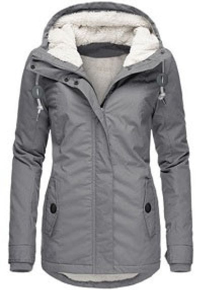 Women's Hooded Fleece Zip Jacket with Buckle (photo 11)