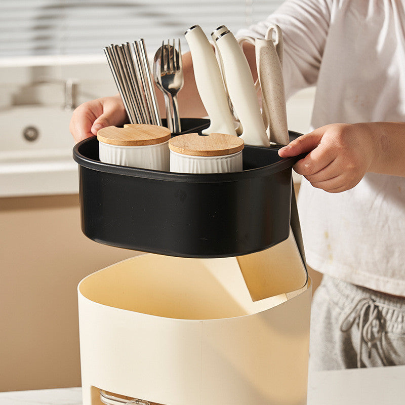 Kitchen Utensil Holder with 4-Compartment Spice Box (photo 4)