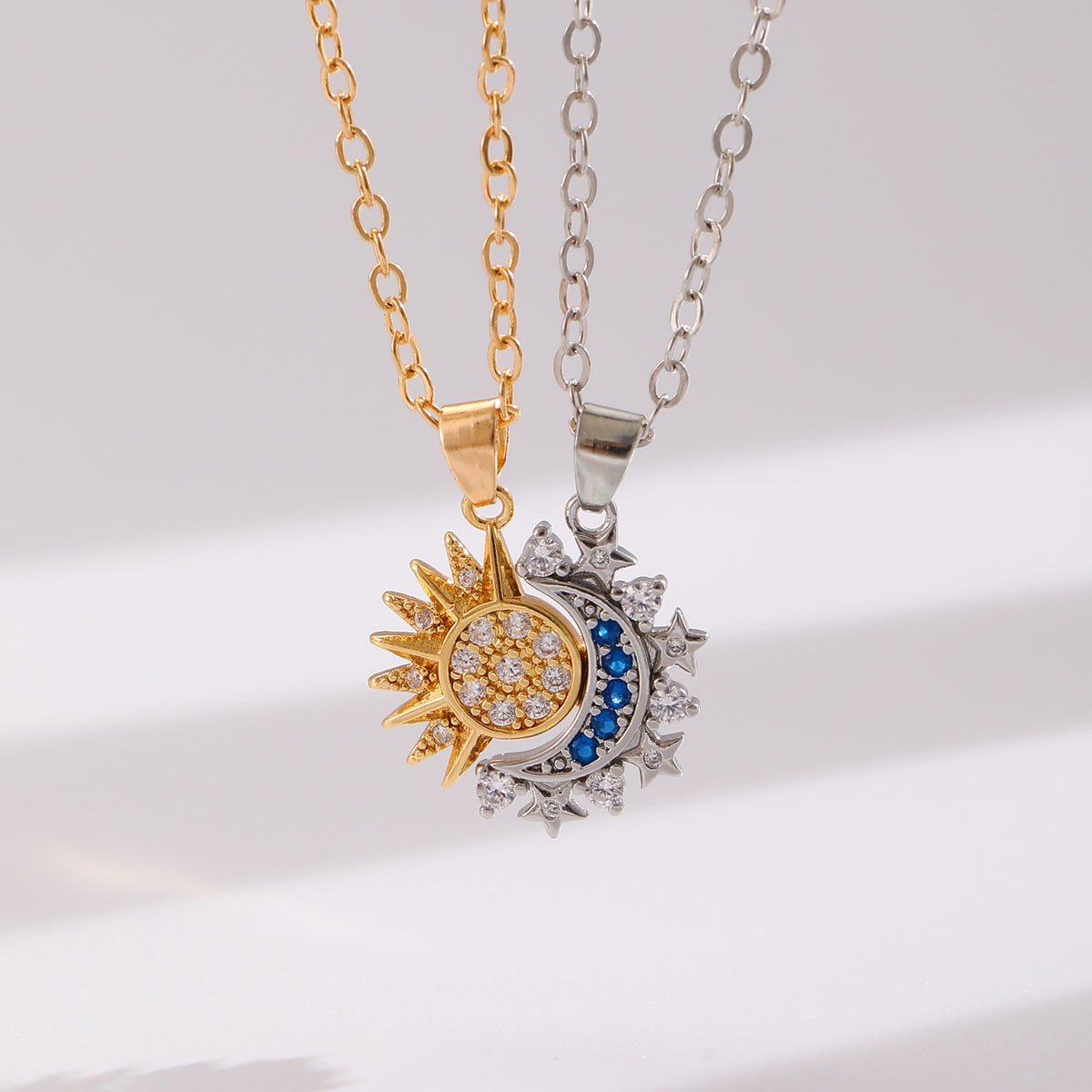 Sun and Moon Magnetic Couple Necklaces, Set of 2 (photo 4)