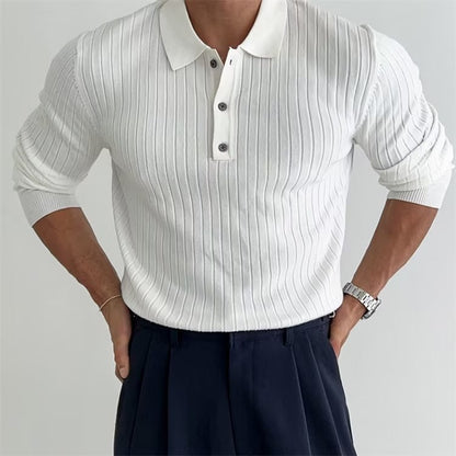 Men's Slim Knit Long-Sleeve Polo