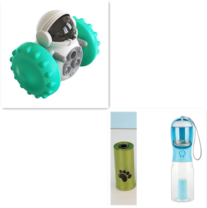 Treat-Dispensing Tumbler Toy for Dogs and Cats – Lake Blue Set