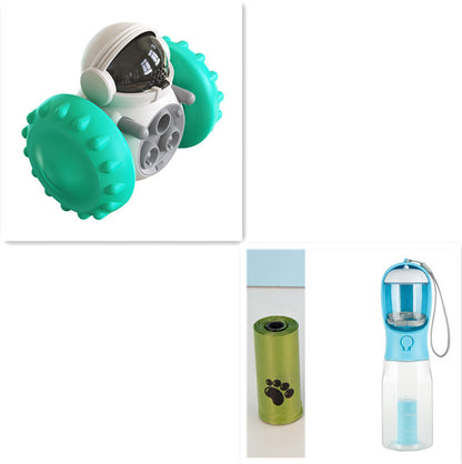 Treat-Dispensing Tumbler Toy for Dogs and Cats – Lake Blue Set