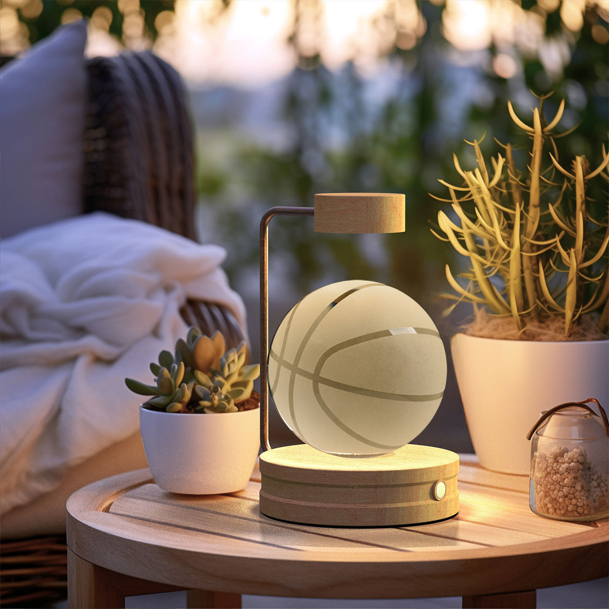 3D Engraved Crystal Ball Night Light with Wooden Base, USB (photo 67)