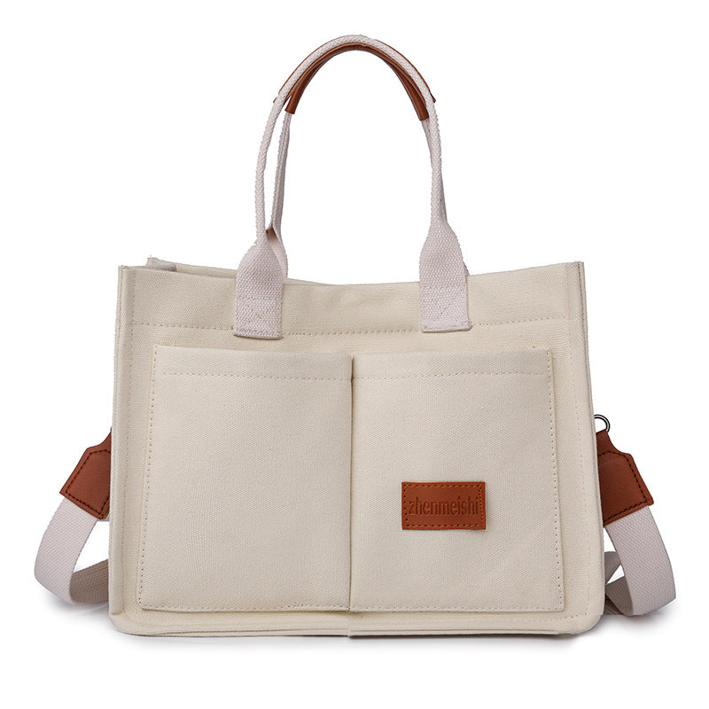 Multi-Pocket Canvas Tote and Shoulder Bag (photo 18)