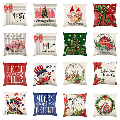 Snowflake Print Christmas Pillow Cover, 45 x 45 cm