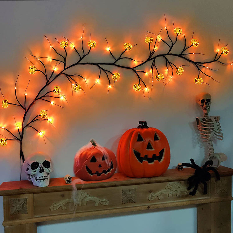 Halloween Bat or Pumpkin LED Vine String Light, 2 m