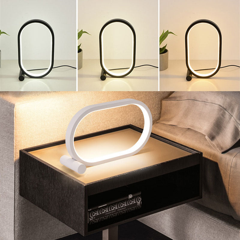 Oval Ring LED Table Lamp, USB, Touch, Button or Remote Control (photo 2)