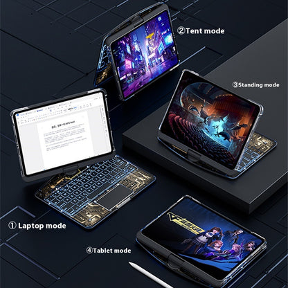 360° Rotating Clear Keyboard Case for iPad with Trackpad (photo 5)