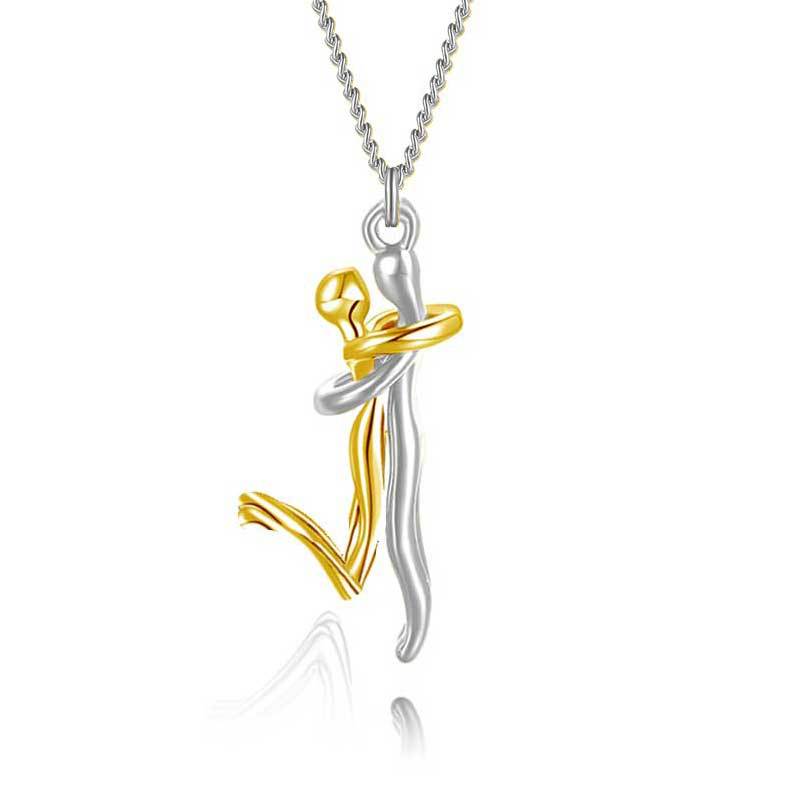 Hugging Couple Pendant Necklace (photo 3)