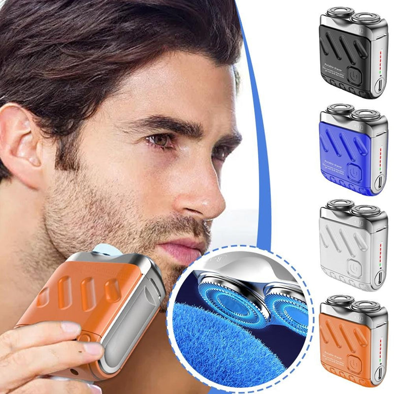 Portable Rotary Dual-Head Electric Shaver for Men