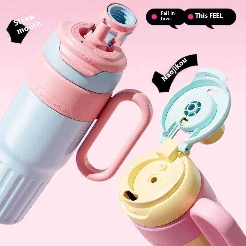 780 ml Stainless Steel Tumbler with Handle, Lid and Straw (photo 3)
