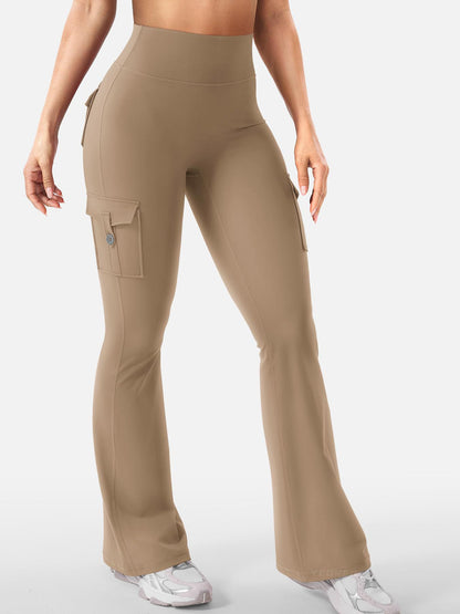 Women's High-Waist Flared Yoga Pants with Pockets (photo 11)