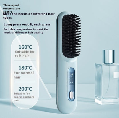 2-in-1 Cordless Hair Straightener Brush, USB Rechargeable (photo 12)