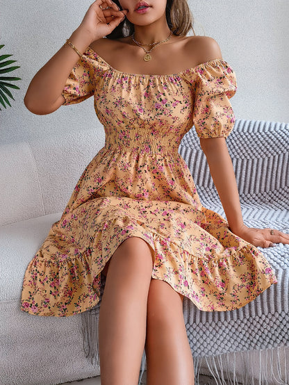 Women's Floral Square-Neck Ruffle Dress (photo 11)