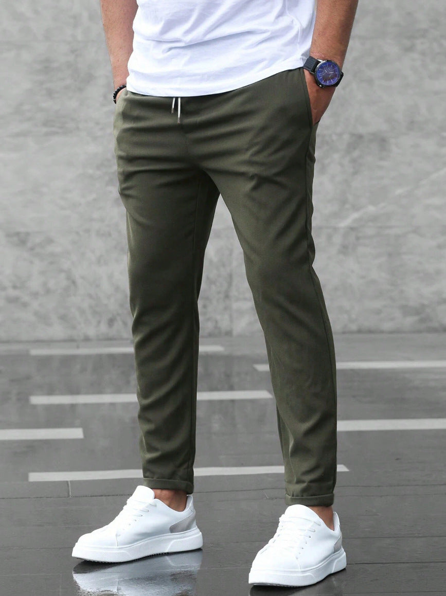 Men's Slim Drawstring Pants with Pockets (photo 11)