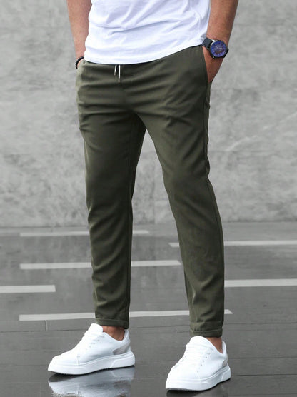 Men's Slim Drawstring Pants with Pockets (photo 11)