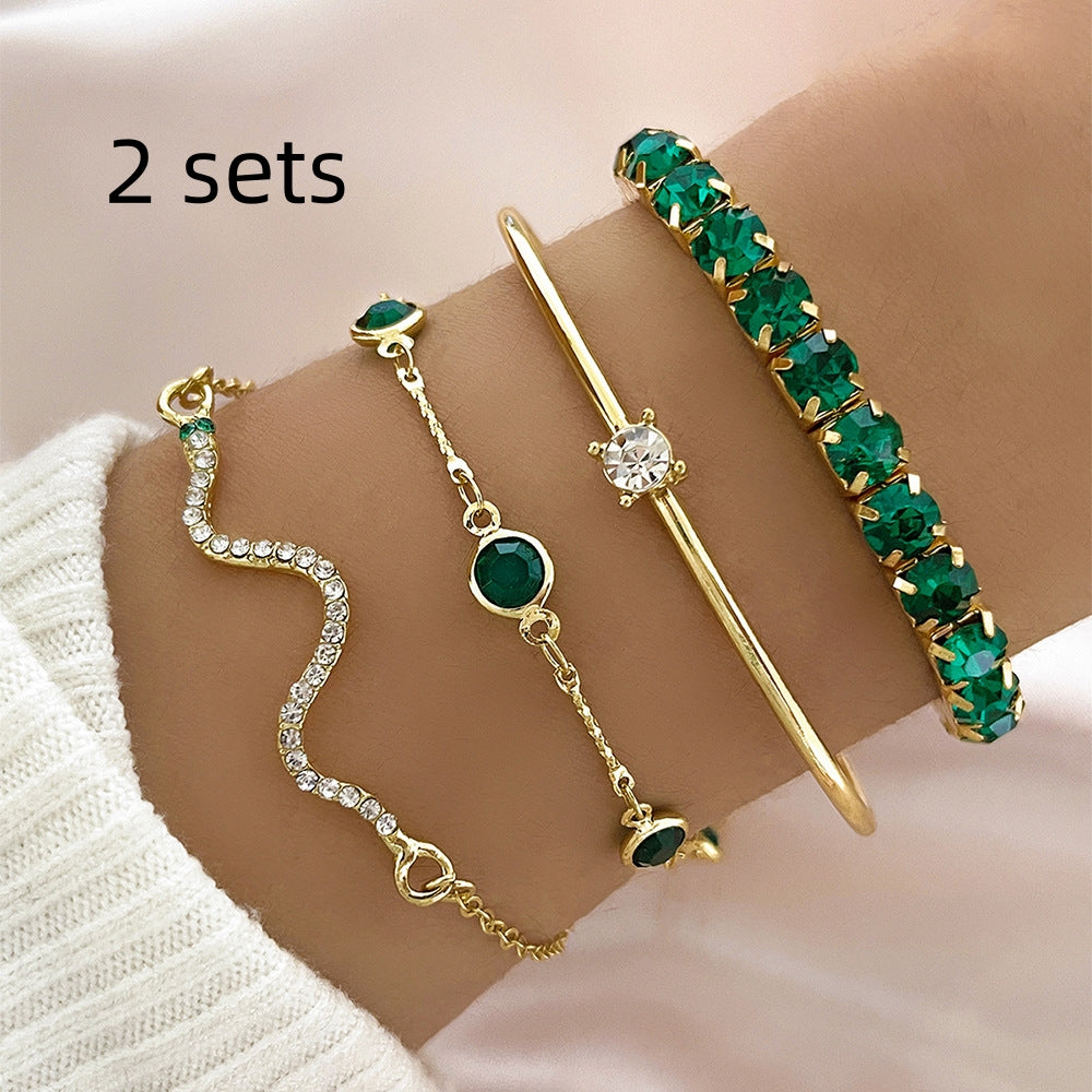 4-Piece Stretch Rhinestone Bracelet Set (photo 8)