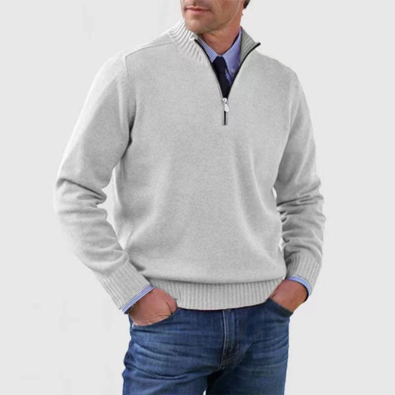 Men's Stand-Collar Zip Knit Sweater (photo 15)