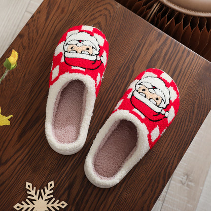 Christmas Plaid Santa Plush Slippers (photo 3)