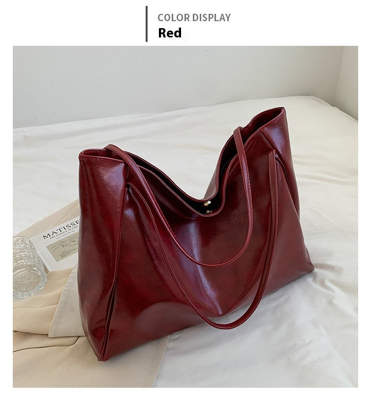 Women's Vintage PU Leather Tote Shoulder Bag (photo 16)