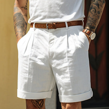 Men's Linen-Blend Straight-Leg Shorts with Pockets (photo 9)