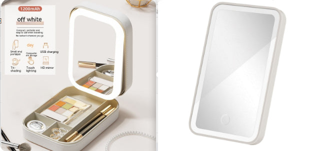 Portable Makeup Storage Case with LED Mirror (photo 8)