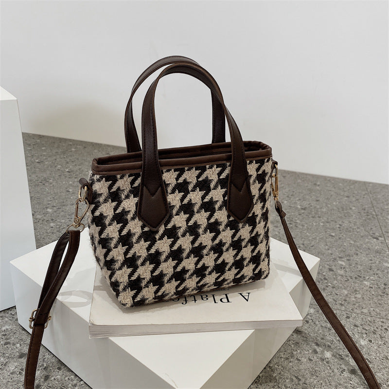 Houndstooth and Plaid Mini Shoulder Bag (photo 13)