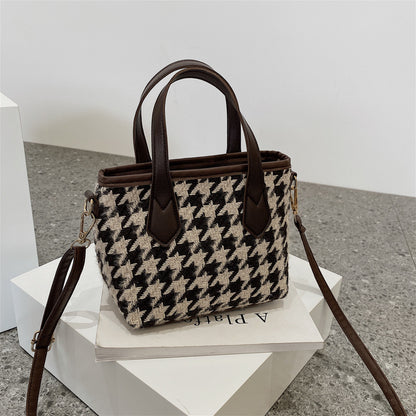 Houndstooth and Plaid Mini Shoulder Bag (photo 13)