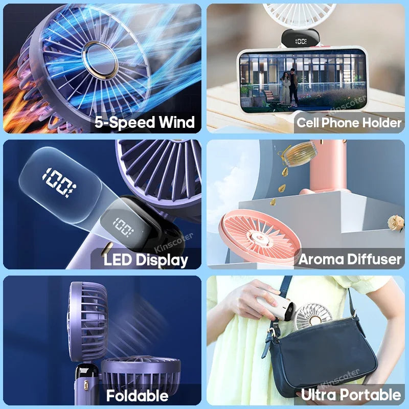 Foldable USB Rechargeable Handheld and Neck Fan (photo 3)