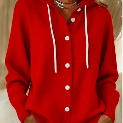 Women's Hooded Knit Cardigan, Relaxed Fit (photo 14)