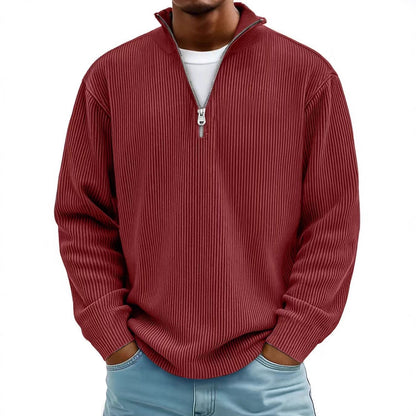 Men's Corduroy Zip Stand-Collar Pullover (photo 7)