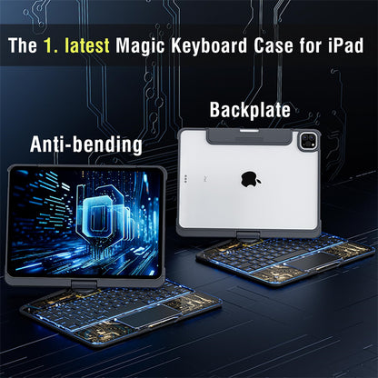 360° Rotating Clear Keyboard Case for iPad with Trackpad (photo 24)